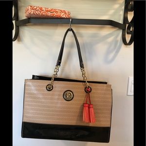 Bundle- Anne Klein patent leather tote bag AND hard wallet